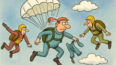 Vtip: Prebieha zoskok parašutistov, prvý vyskočí nováčik