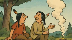 Vtip: Sedia dvaja Indiáni v lese, keď