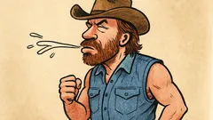 Vtip: Chuck Norris si vie napľuť do úst