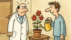 Vtip: Na psychiatrii, jeden dilino polieva kvety