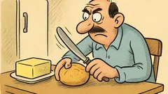 Vtip: Thieseho gastronomický zákon – maslo vs. žemľa