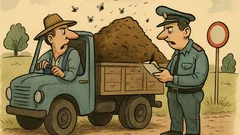 Vtip: Jeden farmár vezie náklaďák plný hnoja