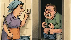 Vtip: Chlapík na záchode, upratovačka zhasne svetlo