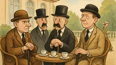 Vtip: Sedia traja lordi na terase penziónu