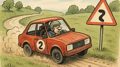 Vtip: Zákon rallye – vybočil si z dráhy...