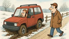 Vtip: Náhon 4x4 má tú výhodu, že...