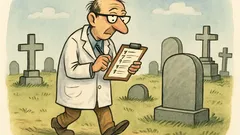 Vtip: Čo robí patológ na cintoríne?