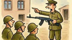 Vtip: Vojaci! Samopal sa skladá zo štyroch častí.