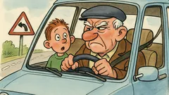 Vtip: Starý otec za volantom hovorí...
