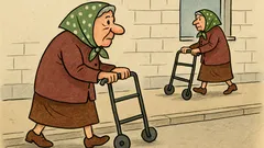 Vtip: Ide babka sama za sebou...