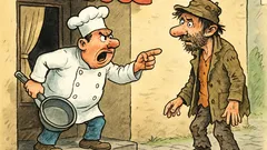 Vtip: Okolo reštaurácie sa obšmieta tulák, žobrák