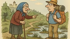 Vtip: Babka radí turistovi cez močiar…