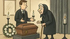 Vtip: Pred obradom sa obradník pýta vdovy