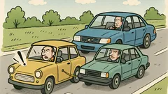 Vtip: Ide trabant po ceste a...