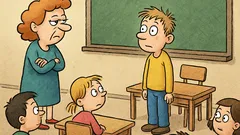 Vtip: Deti, kto je hlúpy, nech vstane