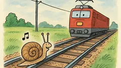 Vtip: Spieva si slimák pri koľajniciach…