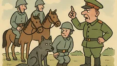 Vtip: Na cvičení generál kričí: Vojaci, na kone