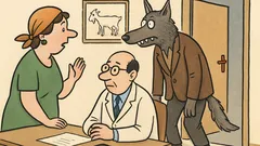 Vtip: Pán doktor, môj manžel je vlk