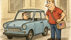 Vtip: Američan si obzerá trabant...