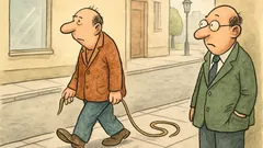 Vtip: Chlap ťahá povraz po ulici