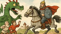 Vtip: V dedine sa objavil drak…