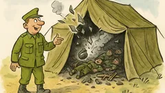 Vtip: Na vojenskom cvičení vletí granát