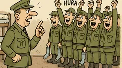 Vtip: Po pol roku vojny veliteľ zavelí