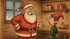 Vtip: Santa sa pýta škriatka na hračky