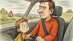 Vtip: Ocko, prečo v aute plynie čas?