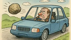 Vtip: Letí kamienok k autu po diaľnici